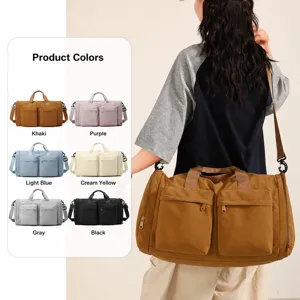 Grand Sac de Voyage de Sport Étanche, Sac de Gym Multi-Poches pour Voyage et Loisir