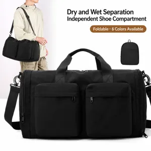 Grand sac de voyage imperméable de sport de fitness avec compartiment à chaussures et séparation