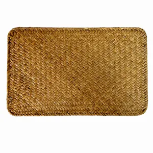 Handmade Natural Woven Seagrass Placemat Heat Resistant Table Mat Retro Rectangular 45x30cm