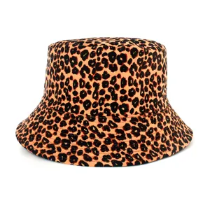 Cappello da Pescatore Stampa Leopardo Autunno Inverno Moda Casual Cappello Sole