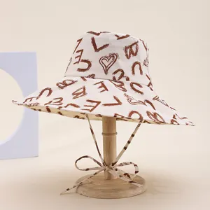 Women wide brim bucket hat stylish print sun protection summer beach outdoor fashion hat