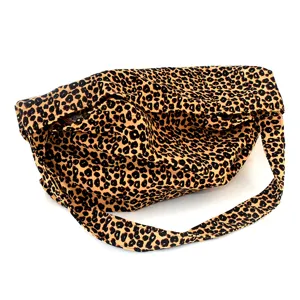 Moderna borsa a tracolla con stampa leopardata borsa casual in tessuto per donne