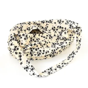 Borsa a tracolla con stampa floreale casual, elegante borsa a sacco morbida da donna.