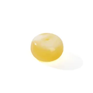 Perle d'espacement en cire d'abeille jaune naturelle pour la création de bijoux.