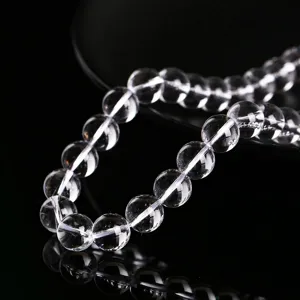 Cuentas redondas de cuarzo blanco transparente de 8mm para accesorios de joyería