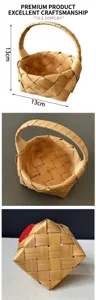 Handgemaakte houten geweven geschenkmand handmand bruiloft opbergdoos feestelijke mand.