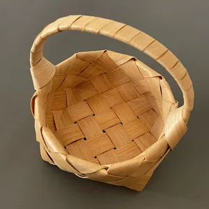 Handgemaakt houten mandje cadeau doos huwelijk handtas natuurlijke huisdecoratie