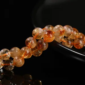 Natural citrine 4mm round loose beads for DIY jewelry making and crafts