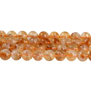 Natural 4mm yellow citrine tower crystal loose beads for DIY jewelry making accessories.