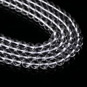 Cuentas de cristal de cuarzo natural transparente de alta calidad para joyería DIY