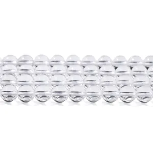 Cuentas de cristal blanco natural transparente de alta calidad para joyería de bricolaje