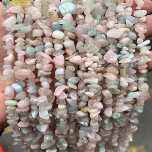 Perline di morganite naturale burattata per la creazione di gioielli fai-da-te e hobby