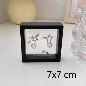 Zwarte PE-film zwevende sieradendoos 7x7cm voor anti-oxidatie bescherming