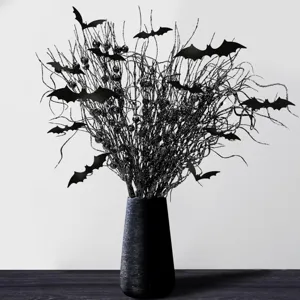 Halloween Künstliche Glitzer Fledermaus Zweig Dekorative Ornamente Set Festival Party Heimdekoration Tote Zweige Requisiten