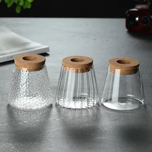 Lot de 3 vases en verre hydroponiques avec couvercles en liège pour plantes d'intérieur