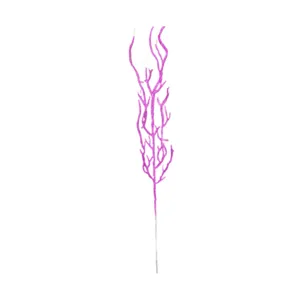 Détail d'une branche de 45 cm à paillettes roses pour une décoration de Noël festive.