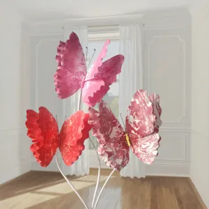 3D PE Marmor Muster Stereoskopische Schmetterling Hochzeit Wegweiser Ornament Zimmer Layout Szene Requisiten Dekor 40x45cm