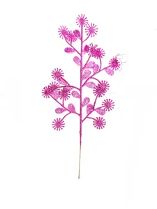 Pink glitter artificial gypsophila flower branch for Christmas home decor and holiday.