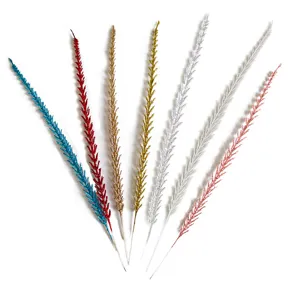 Glitter Powder Artificial Ear Of Grain Christmas Decoration Branch Sparkling Plastic Plant For Photography Prop Festive Home Decor