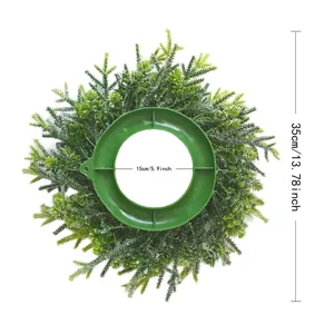 Künstlicher gefrosteter Kiefernnadel-Weihnachtskranz mit 35 cm Außendurchmesser