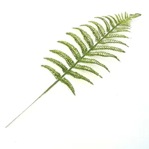 Green glitter hollow Persian leaf for Christmas tree decoration and festive DIY crafts