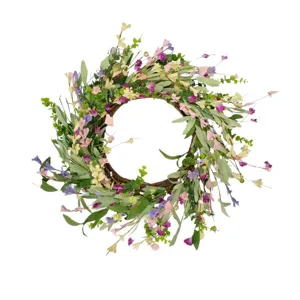 Kleurrijke kunstmatige wilde bloemenkrans voor de voordeur en woondecoratie