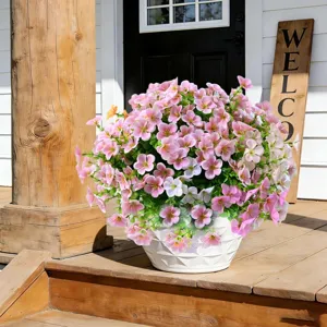 Artificial silk wildflower potted plant for spring outdoor garden home decor main view.