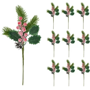 Künstliche Tannennadeln Tannenzapfen Frosted Beeren Weihnachtsbaum Zweig Künstliche Pflanze Blätter Haus Weihnachtsfeier Dekoration