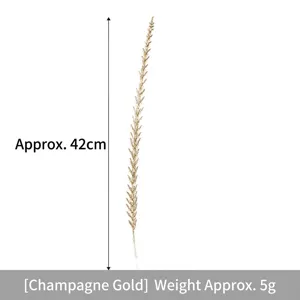 Detailed macro view of 42cm champagne gold glitter grain ear for Christmas decoration