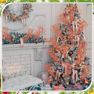 Christmas tree gold glitter curly branches decorative floral picks for holiday decor