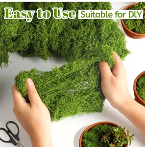 Artificial moss turf green fake grass mat for bonsai landscaping miniature plant decor