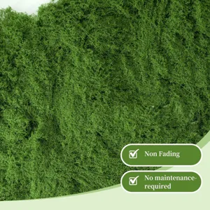 Artificial moss green grass mat for miniature landscaping and micro landscape bonsai decoration.