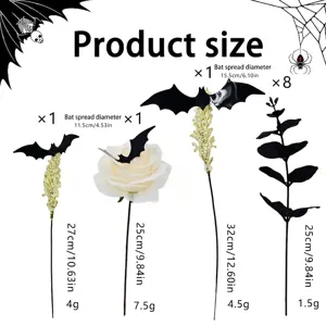 Halloween Fledermaus und Rosen Dekoset mit Maßen für die Party Heimdekoration