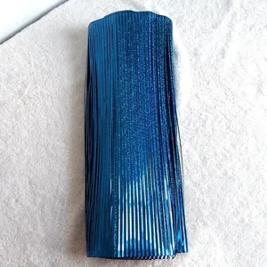 Shining dark blue metallic laser PVC fringe streamer for Christmas and party decoration