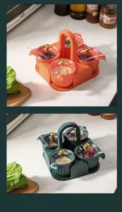 Creative Nordic style seasoning jar set with portable handle and transparent lids
