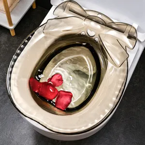 Semicupio traslucido color fumo con fiocco per la cura della maternità e del postpartum