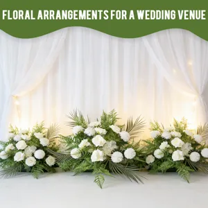 Arrangements floraux de mariage artificiels arche fleurs rose blanche fougère déco set