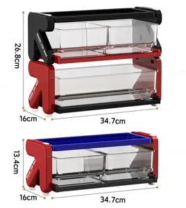 Detailed dimensions of the multi-layer tea bag storage rack for kitchen pantry