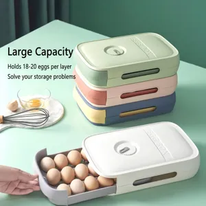 Caja apilable para huevos tipo cajón para refrigerador con capacidad para 18-20 huevos