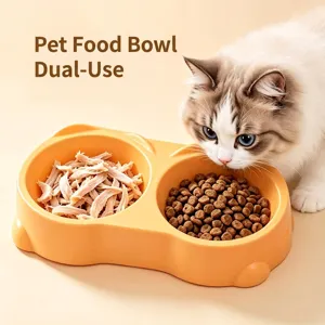 Doppelter Futternapf für Katzen und Hunde, ergonomisches Anti-Kipp-Design