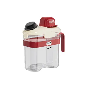 Cartoon style kitchen storage jar with measuring cup for grains and moisture-proof snacks