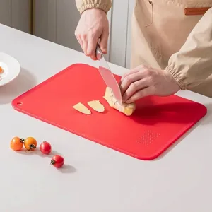 Tabla de cortar de TPU rojo de grado alimenticio para cocina, resistente al moho