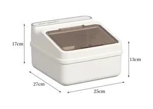 Dimensions du bac à riz étanche avec couvercle transparent 25x27x17cm