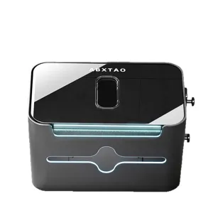 Modern wall-mounted bathroom tissue box dispenser in sleek black finish