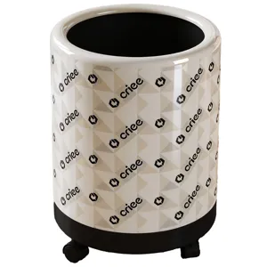 Large capacity portable multi-functional rolling storage bin with geometric pattern