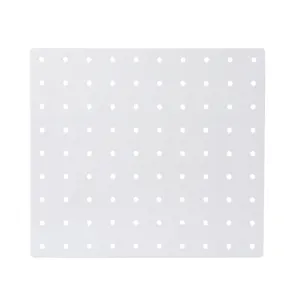 Modern white square plastic pegboard wall organizer for kitchen and fridge storage