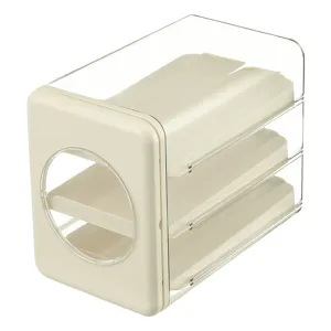 Contenedor de huevos de 3 niveles para refrigerador con diseño de cajón rodante
