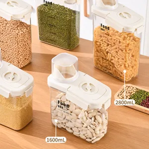 Recipientes herméticos transparentes para cereales y la organización de cocina