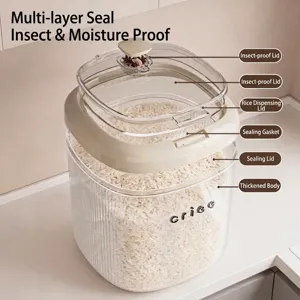 Airtight food-grade rice storage bucket with large capacity and insect-proof lid