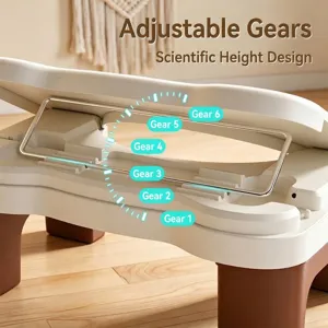 Adjustable ergonomic under-desk footrest with 6-level height settings for office comfort